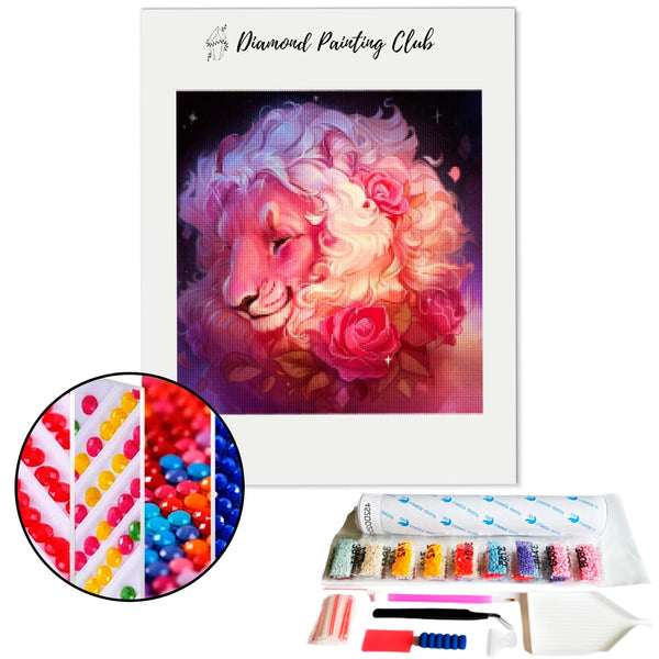 Diamond Painting Roze Leeuw | Diamond-painting-club.nl