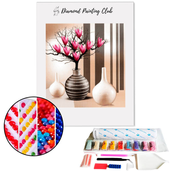 Diamond Painting Magnolia in vaas | Diamond-painting-club.nl