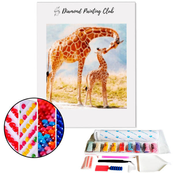 Diamond Painting Giraffe en girafjong | Diamond-painting-club.nl