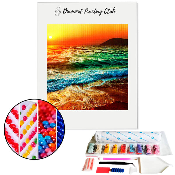 Diamond Painting Zee bij zonsondergang | Diamond-painting-club.nl