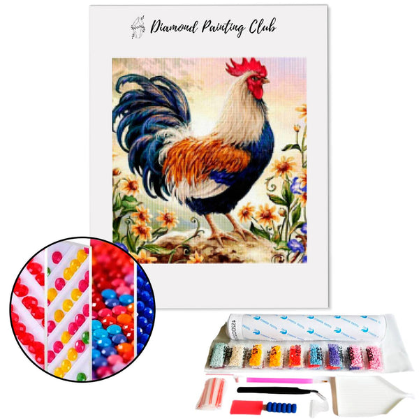 Diamond Painting Haan in de weide | Diamond-painting-club.nl