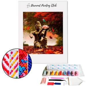 Diamond Painting Standbeeld van Boeddha Herfst | Diamond-painting-club.nl