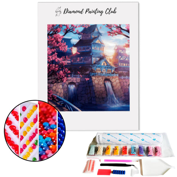 Diamond painting Japanse Tempel | Diamond-painting-club.nl