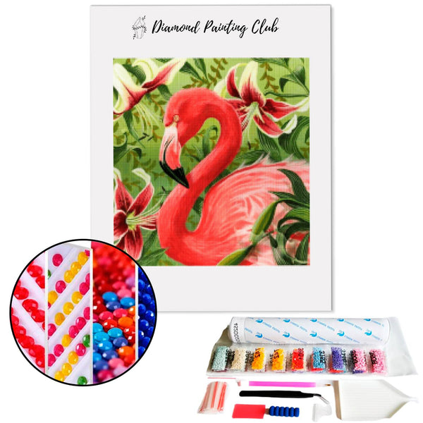 Diamond Painting Flamingo en Hibiscus | Diamond-painting-club.nl