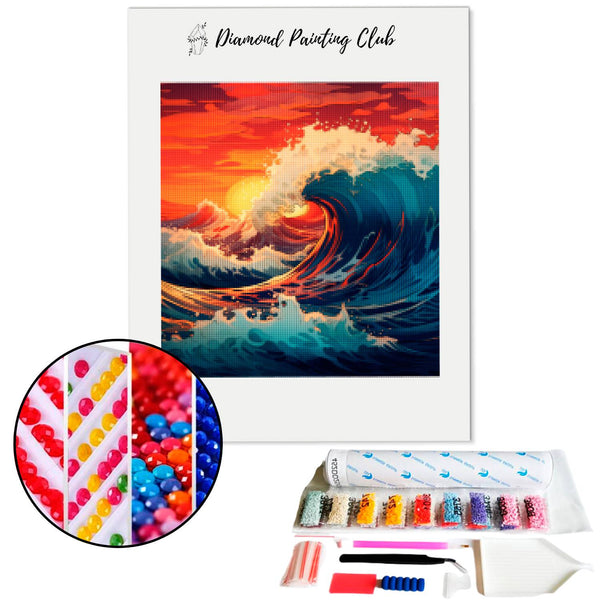 Diamond painting Japanse Golf op zonsondergang | Diamond-painting-club.nl