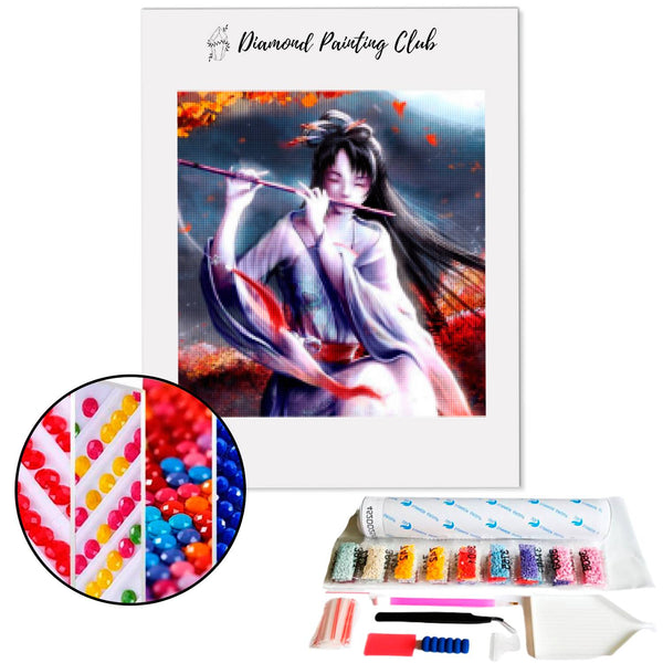 Diamond Painting Japanse Fluitspeelster | Diamond-painting-club.nl