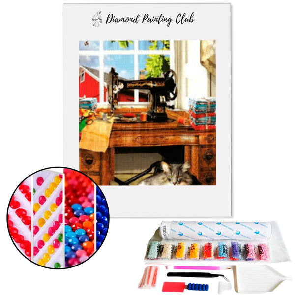 Diamond Painting Oude Naaimachine | Diamond-painting-club.nl