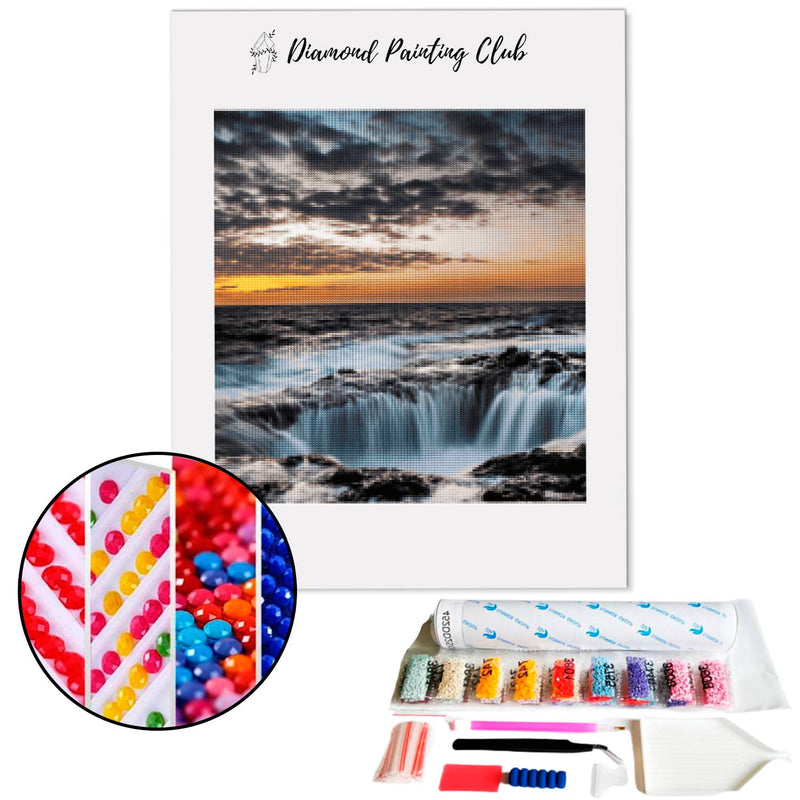 Diamond Painting Waterval & Zee | Diamond-painting-club.nl