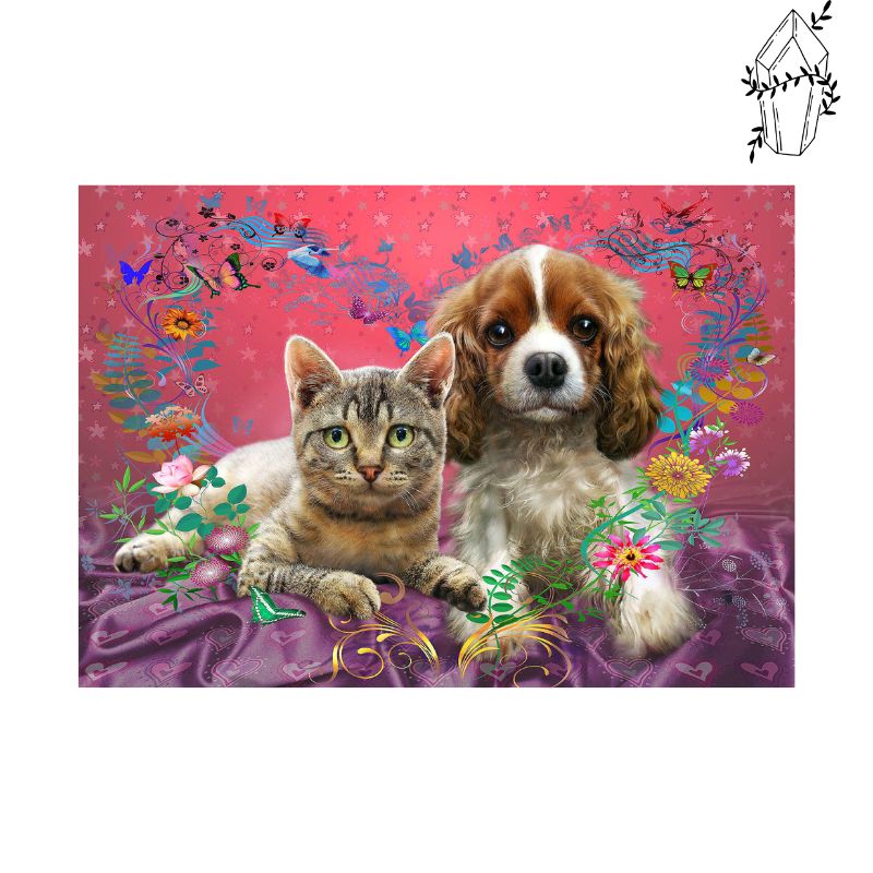 Diamond Painting Kat & King Charles | Diamond-painting-club.nl