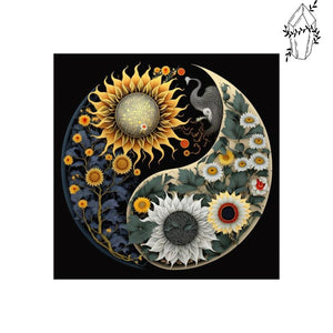 Diamond Painting Yin en Yang Zonnebloem | Diamond-painting-club.nl