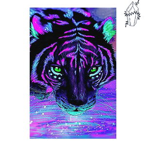 Diamond Painting Fluo Tijger | Diamond-painting-club.nl