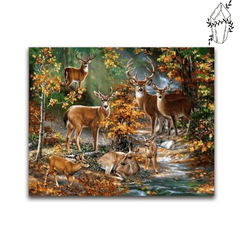 Diamond painting Familie van herten en hinden | Diamond-painting-club.nl