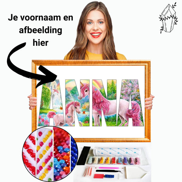 Diamond painting Gepersonaliseerde Voornaam | Diamond-painting-club.nl