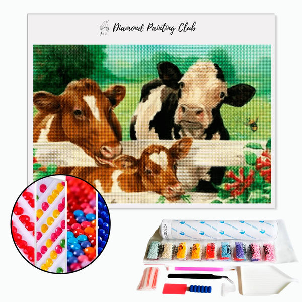 Diamond Painting Koeien en Kalf | Diamond-painting-club.nl