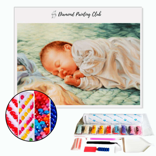 Diamond Painting Slapende Baby | Diamond-painting-club.nl