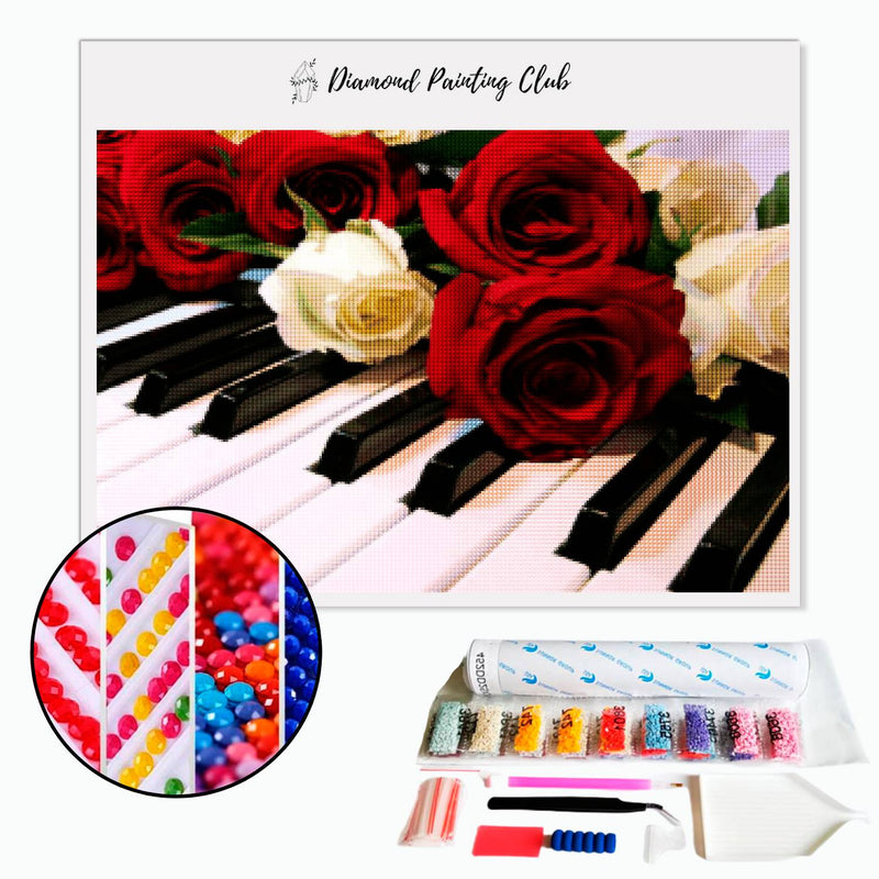 Diamond painting Roos & Piano | Diamond-painting-club.nl