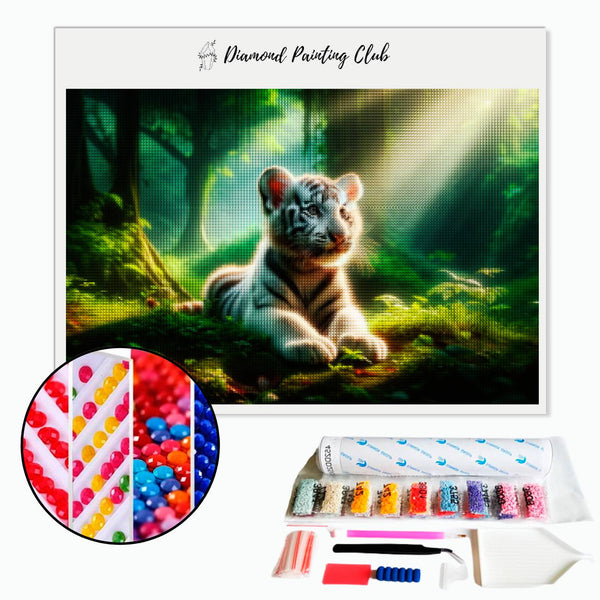 Diamond Painting Witte Tijger | Diamond-painting-club.nl