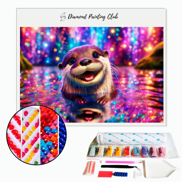 Diamond Painting Vrolijke Otter in het Mystieke Water | Diamond-painting-club.nl