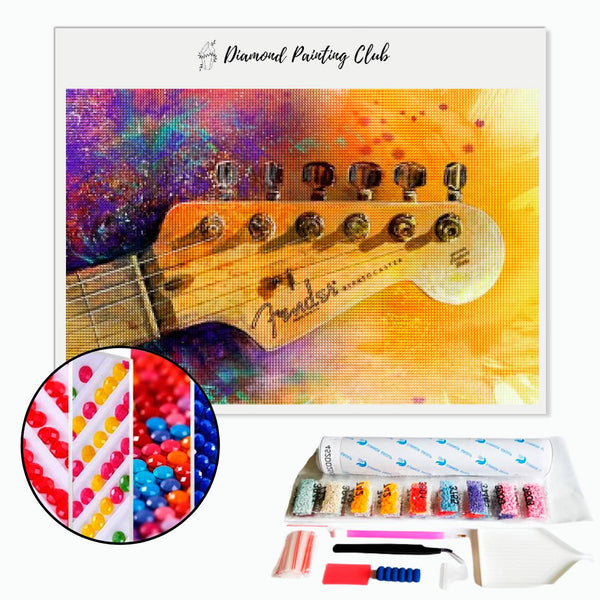 Diamond painting hoofd van gitaar | Diamond-painting-club.nl