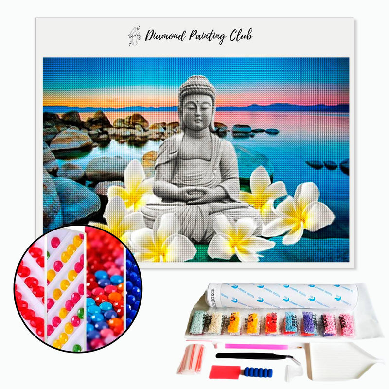 Diamond Painting Boeddha Plumeria | Diamond-painting-club.nl