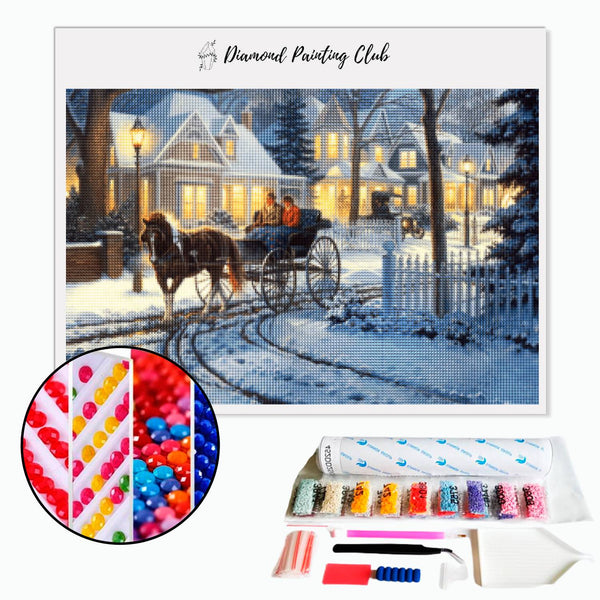 Diamond Painting Winterkoets | Diamond-painting-club.nl