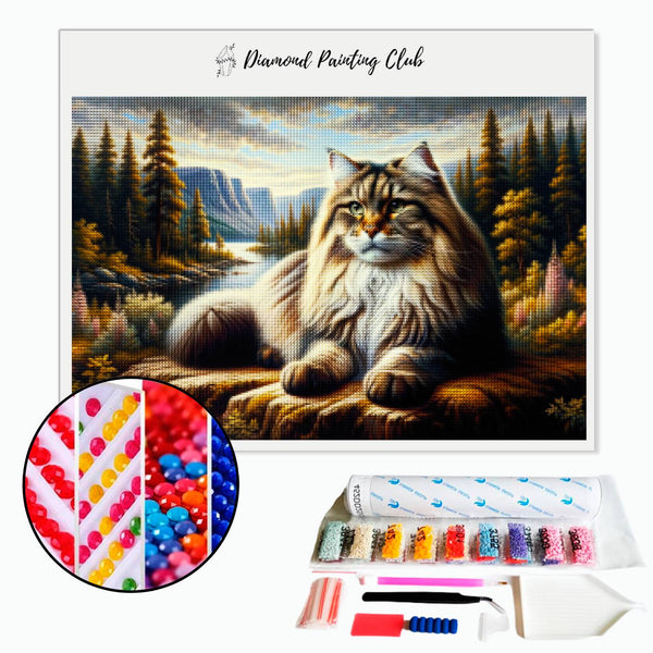 Diamond painting Angora Kat Berg | Diamond-painting-club.nl