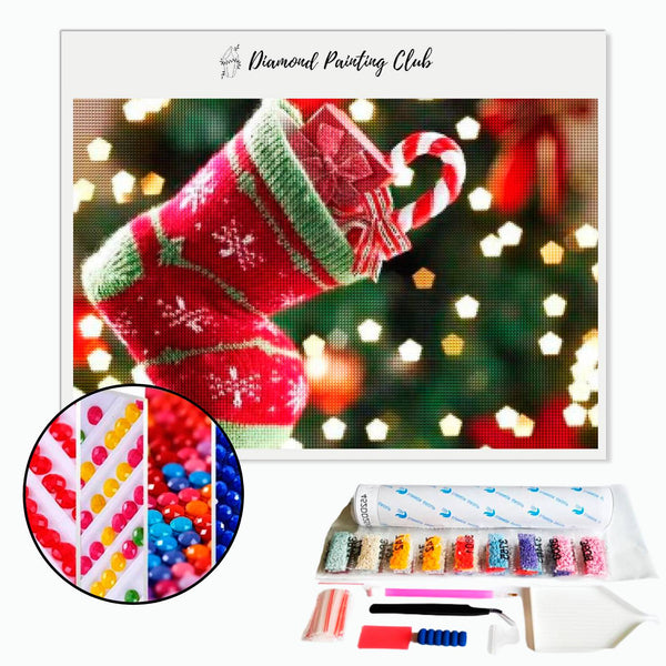 Diamond Painting Kerstsok | Diamond-painting-club.nl