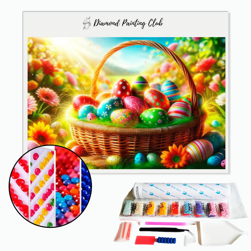 Diamond Painting Paasmandje | Diamond-painting-club.nl