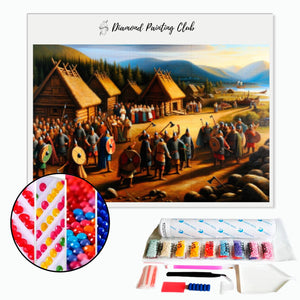 Diamond Painting Vikingdorp | Diamond-painting-club.nl