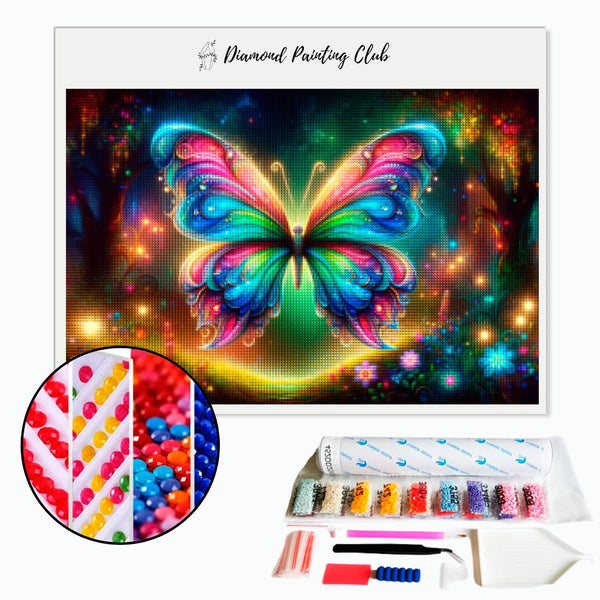 Diamond Painting Fantasistische veelkleurige vlinder | Diamond-painting-club.nl
