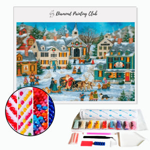 Diamond Painting Kerstdorp | Diamond-painting-club.nl