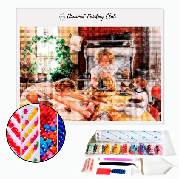 Diamond Painting Kinderen in de keuken | Diamond-painting-club.nl