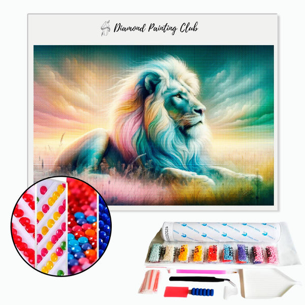 Diamond Painting Albino Leeuw Multikleur | Diamond-painting-club.nl