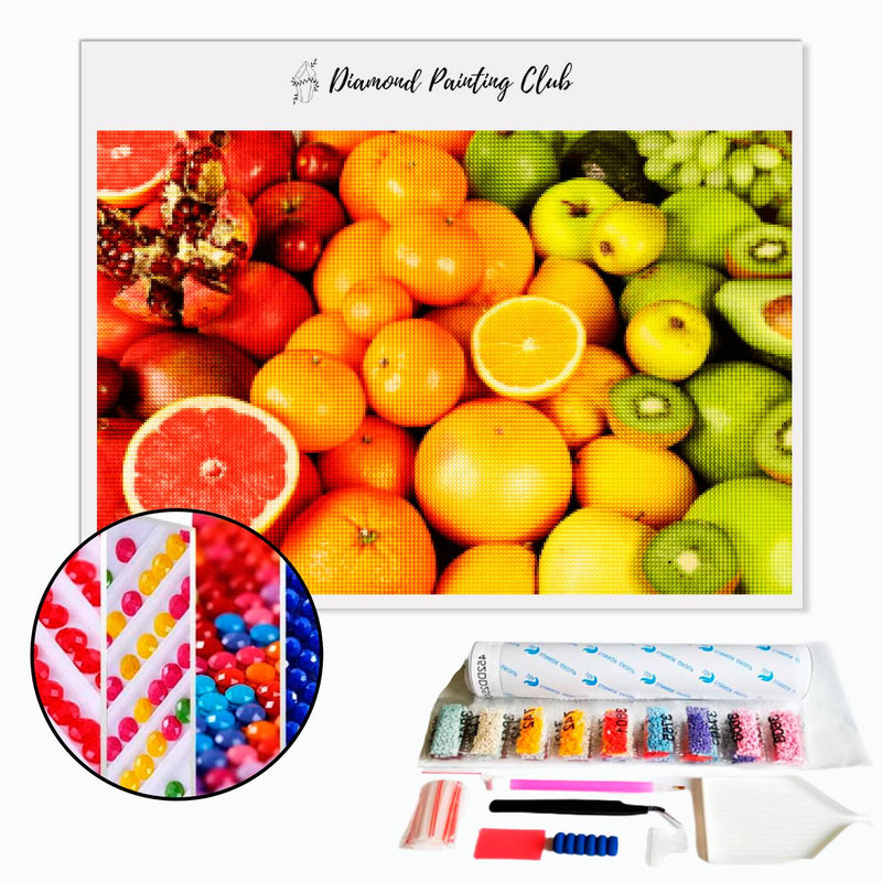 Diamond Painting Mix van fruit | Diamond-painting-club.nl