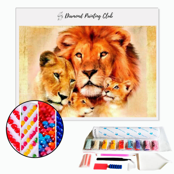 Diamond Painting Familie Leeuw | Diamond-painting-club.nl