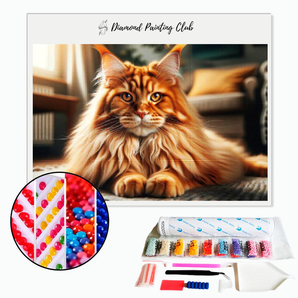 Diamond Painting Majestueuze Maine Coon | Diamond-painting-club.nl