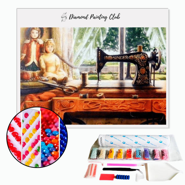 Diamond Painting Klassieke naaimachine | Diamond-painting-club.nl