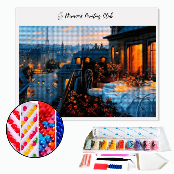 Diamond Painting Terras in Parijs | Diamond-painting-club.nl