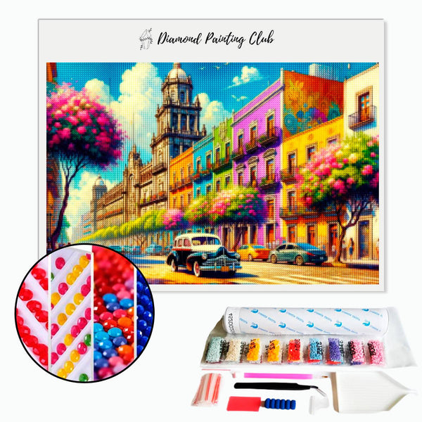 Diamond Painting Straat in Mexico | Diamond-painting-club.nl