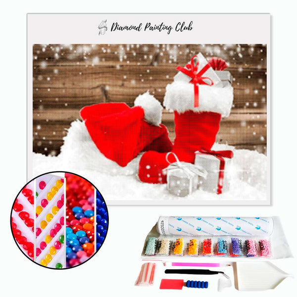 Diamond Painting Kerstcadeau Sneeuw | Diamond-painting-club.nl