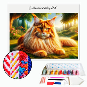 Diamond Painting Maine Coon Fantasievol | Diamond-painting-club.nl