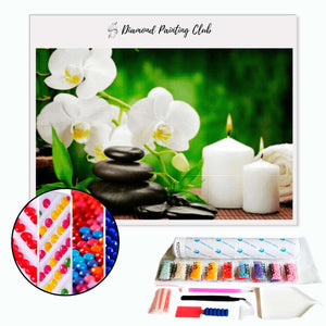 Diamond Painting Zen Kaars & Orchidee | Diamond-painting-club.nl