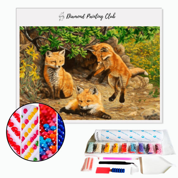 Diamond Painting Vosjes & Hol | Diamond-painting-club.nl