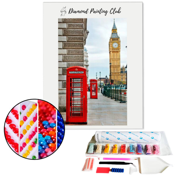 Diamond Painting Londen en Rode Cabine | Diamond-painting-club.nl