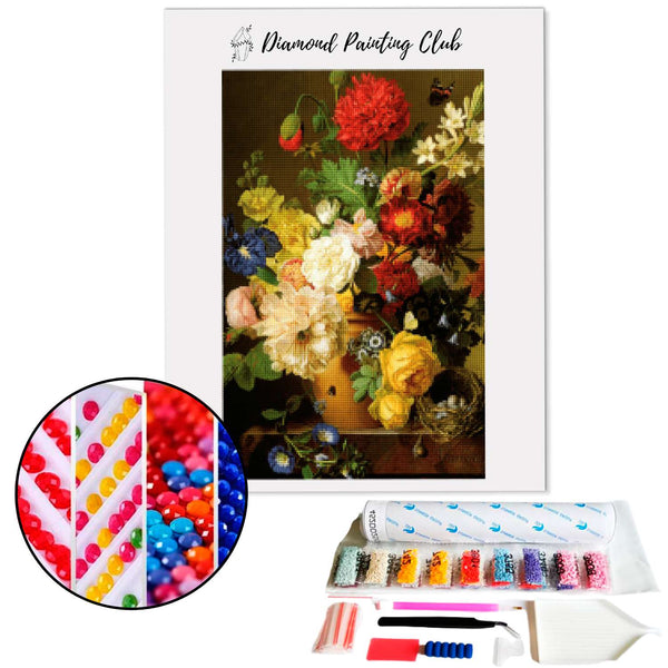 Diamond painting boeket van bloemen oude schilderij | Diamond-painting-club.nl