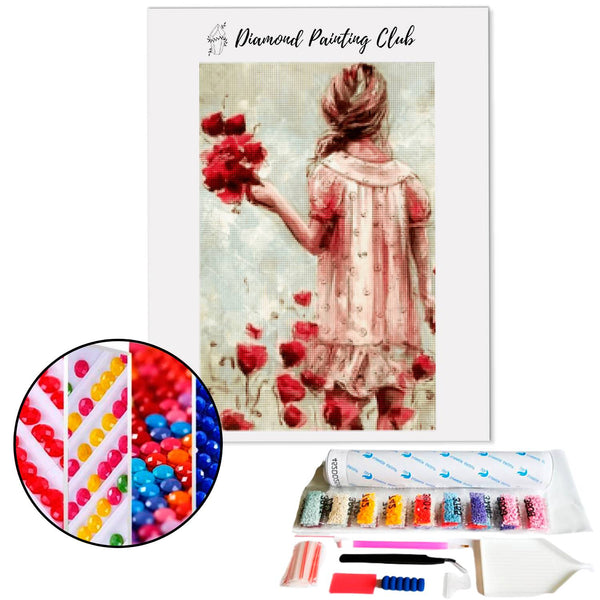 Diamond Painting Kind & zijn boeket van rozen | Diamond-painting-club.nl