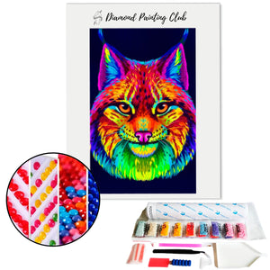 Diamond Painting Lynx Veelkleurig | Diamond-painting-club.nl