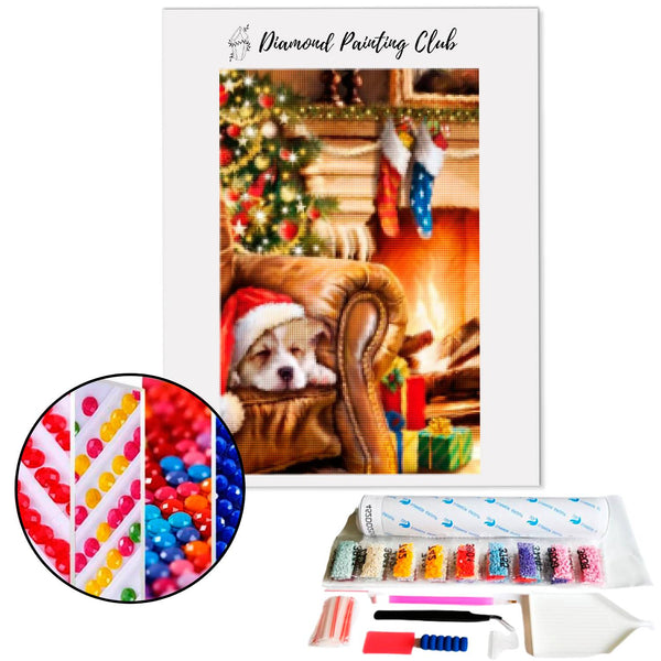 Diamond Painting Kersthond | Diamond-painting-club.nl