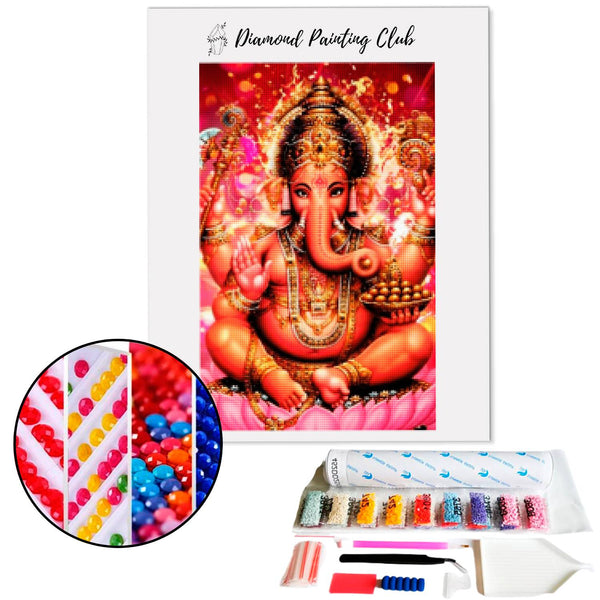 Diamond Painting Ganesh Rood | Diamond-painting-club.nl