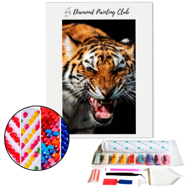 Diamond Painting Woede van de Tijger | Diamond-painting-club.nl